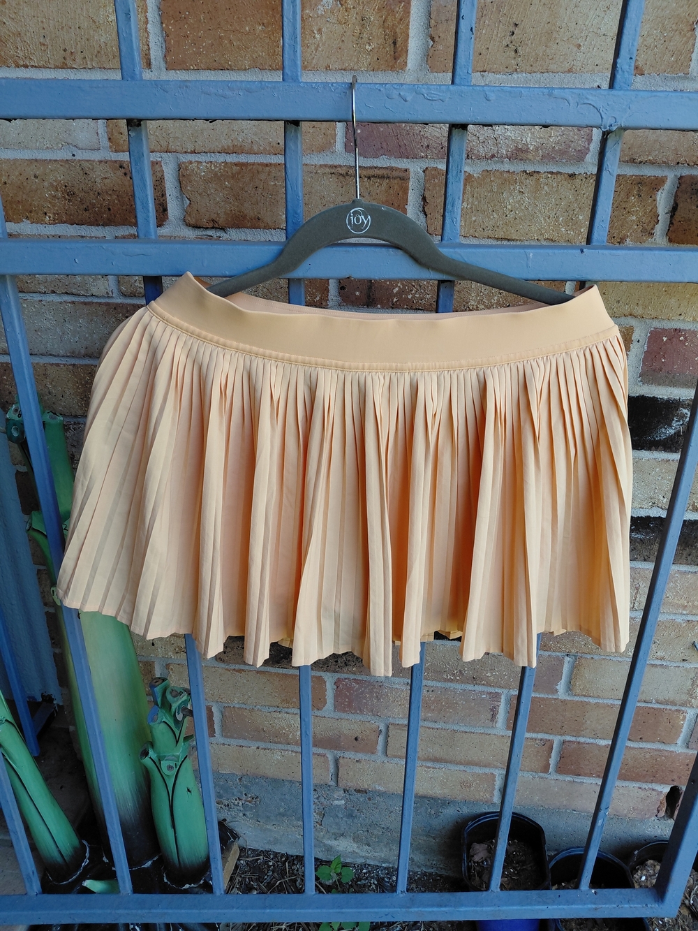 Pleated Peach Mini Skirt - Women's Skirt